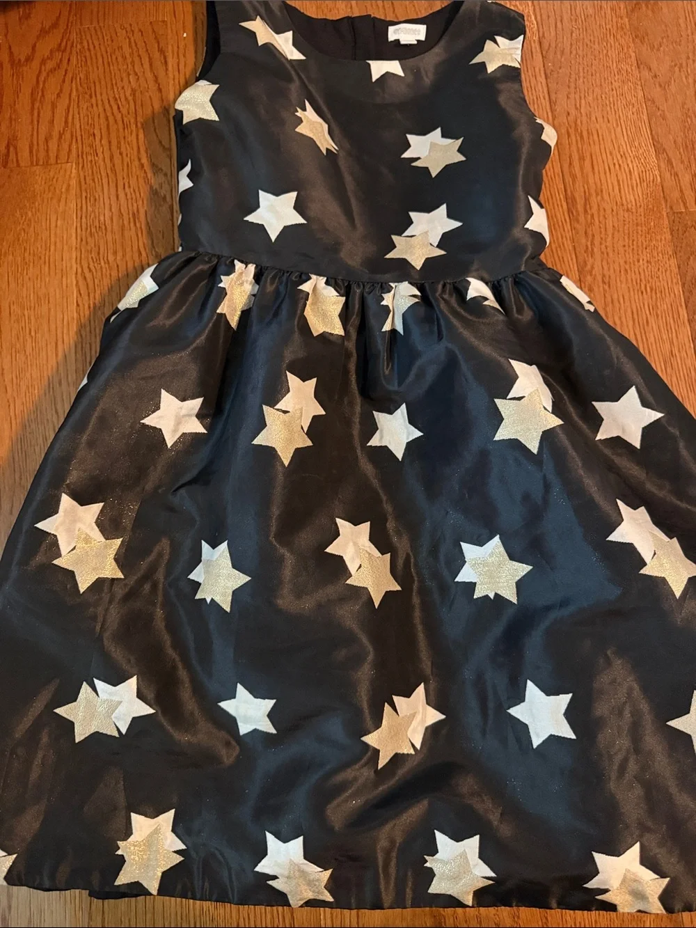 Gymboree Girls Black Party Dress with Gold Star Embellishments 10